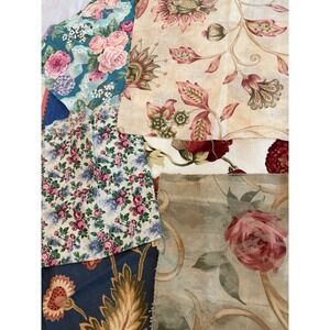 VTG new Lot of 7 flower print floral designs fabrics various size samples colors